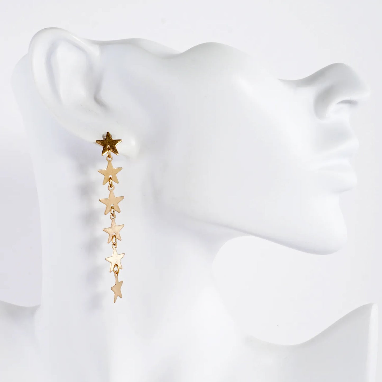 Metal Star Link Drop Dangle Earrings