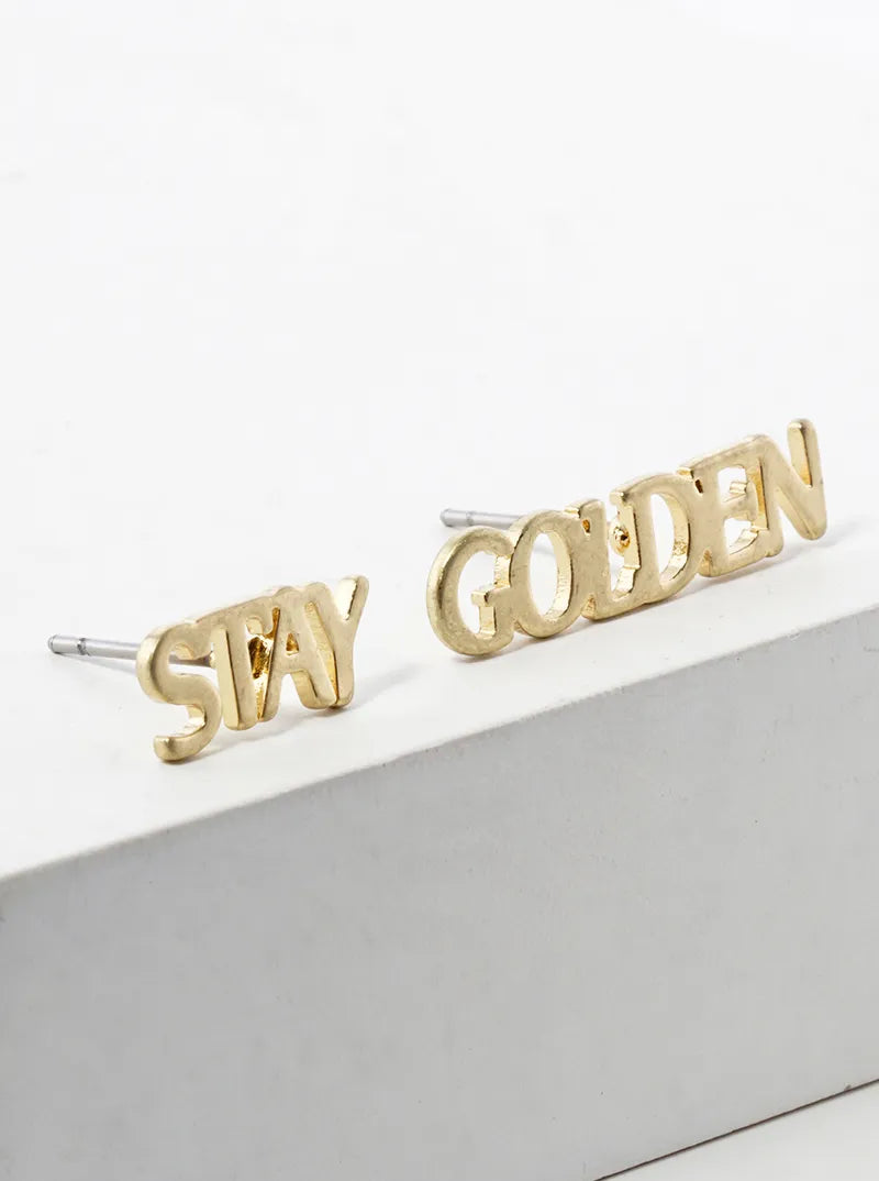 Metal Stay Golden Dainty Post Stud Earrings