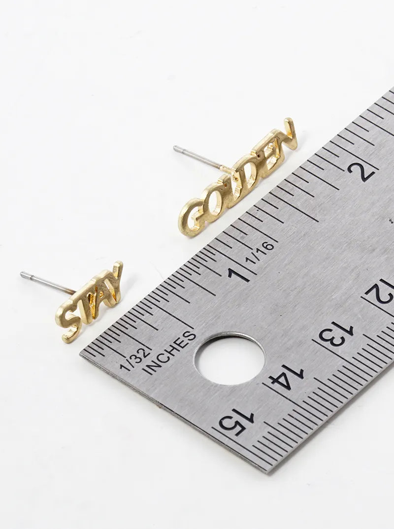 Metal Stay Golden Dainty Post Stud Earrings
