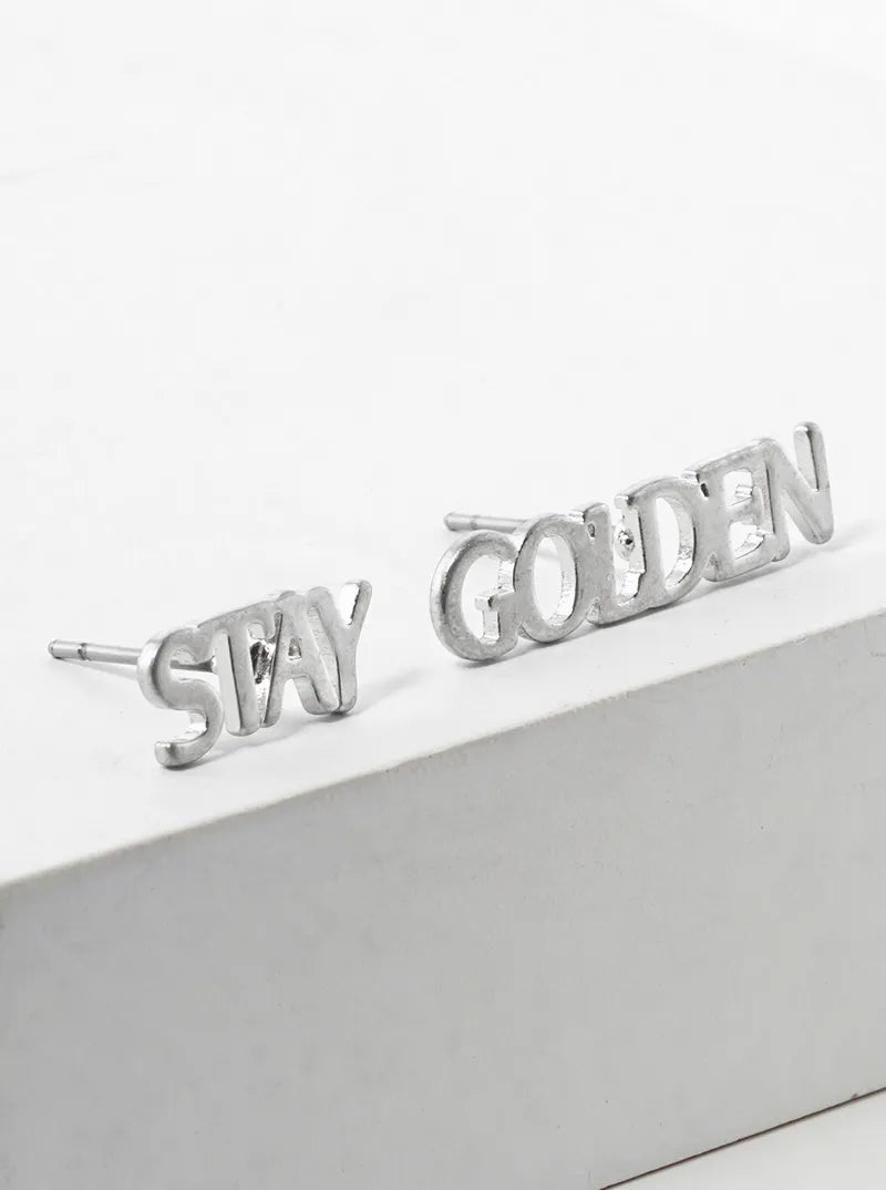 Metal Stay Golden Dainty Post Stud Earrings