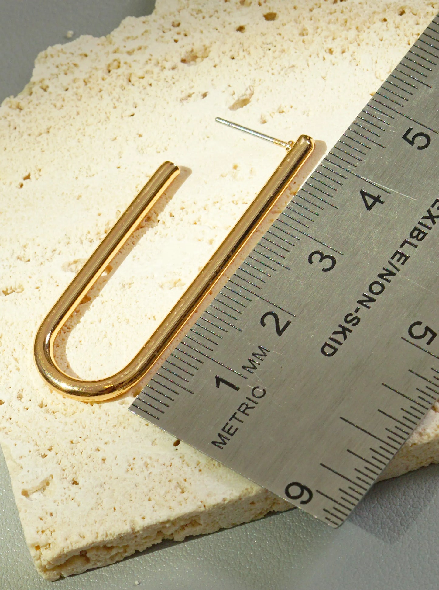Metal U-Shape 45mm Open Hoop Earrings