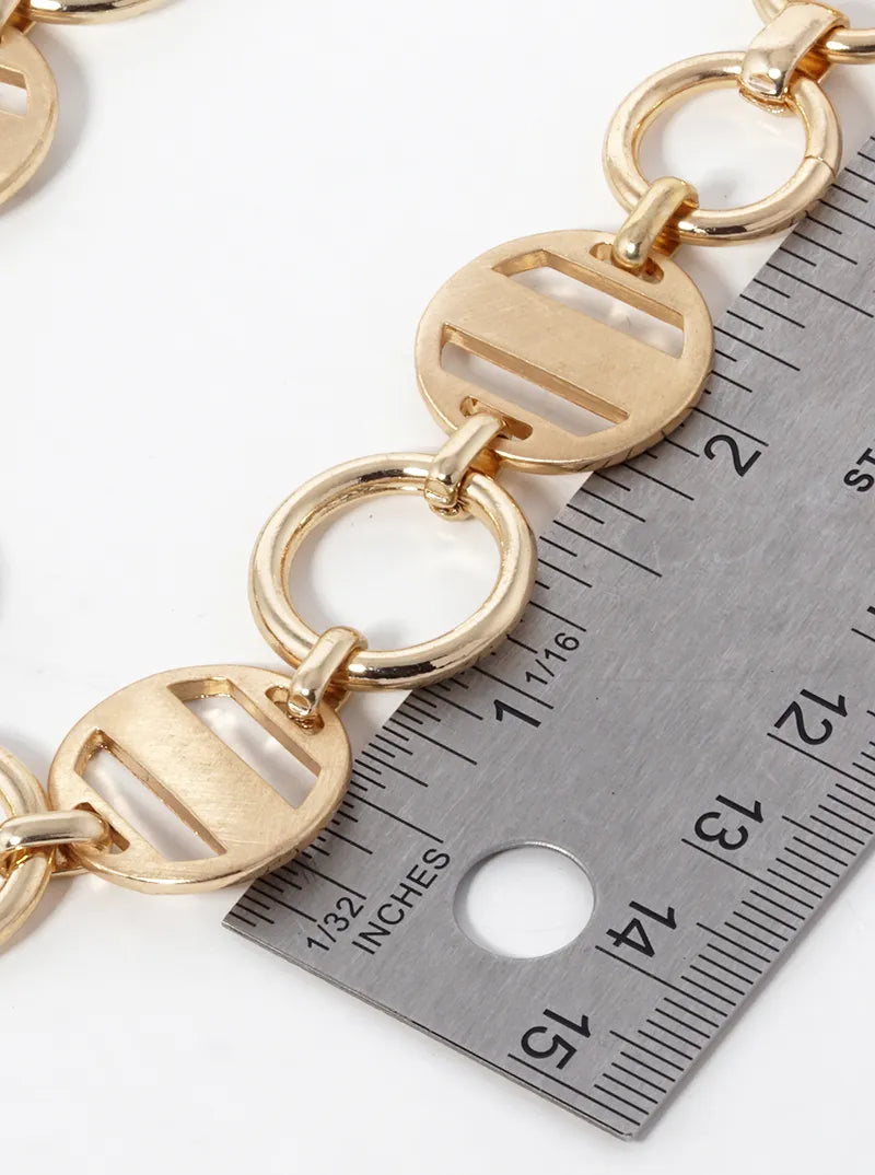 Metal Unique Chain Necklace Set With Earrings