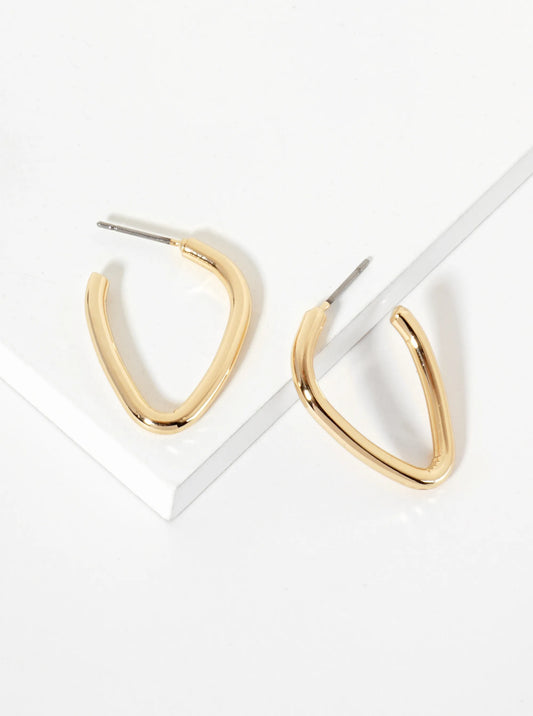 Metal Upside-Down 25mm Teardrop Hoop Earrings