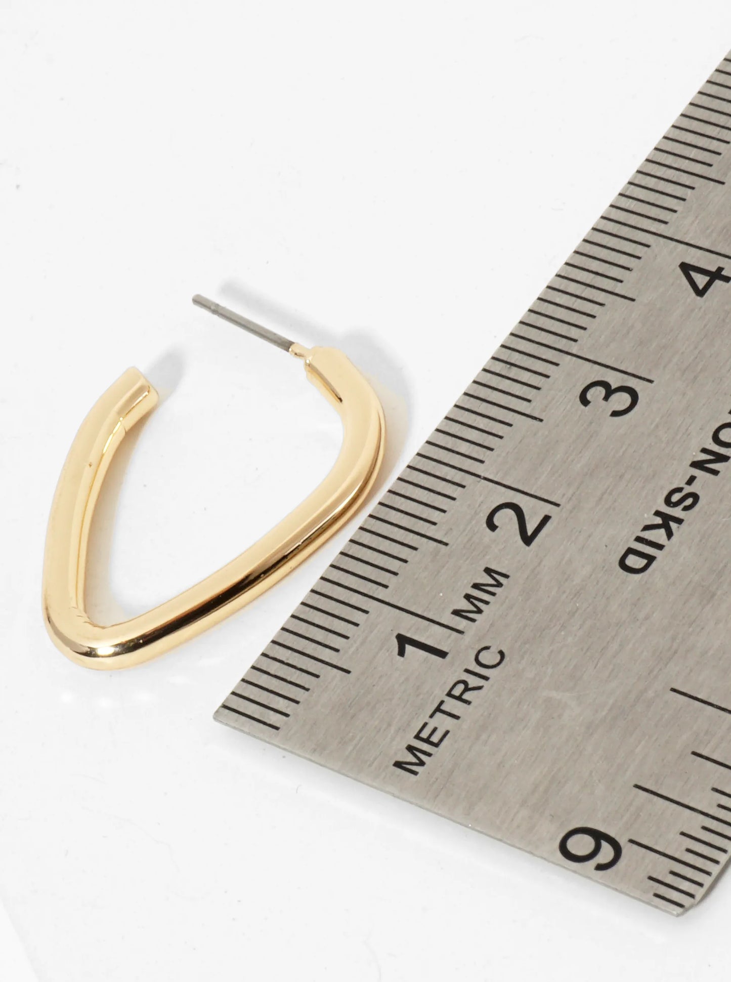 Metal Upside-Down 25mm Teardrop Hoop Earrings