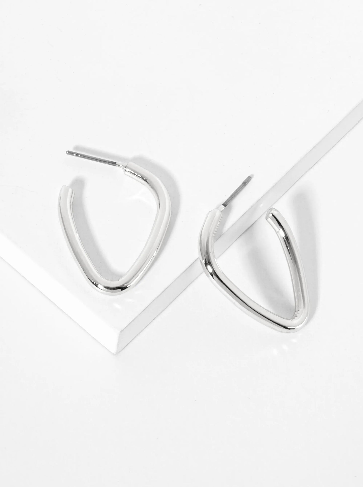 Metal Upside-Down 25mm Teardrop Hoop Earrings