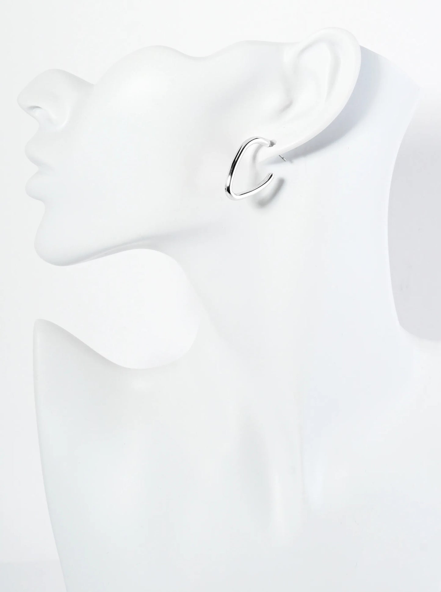 Metal Upside-Down 25mm Teardrop Hoop Earrings