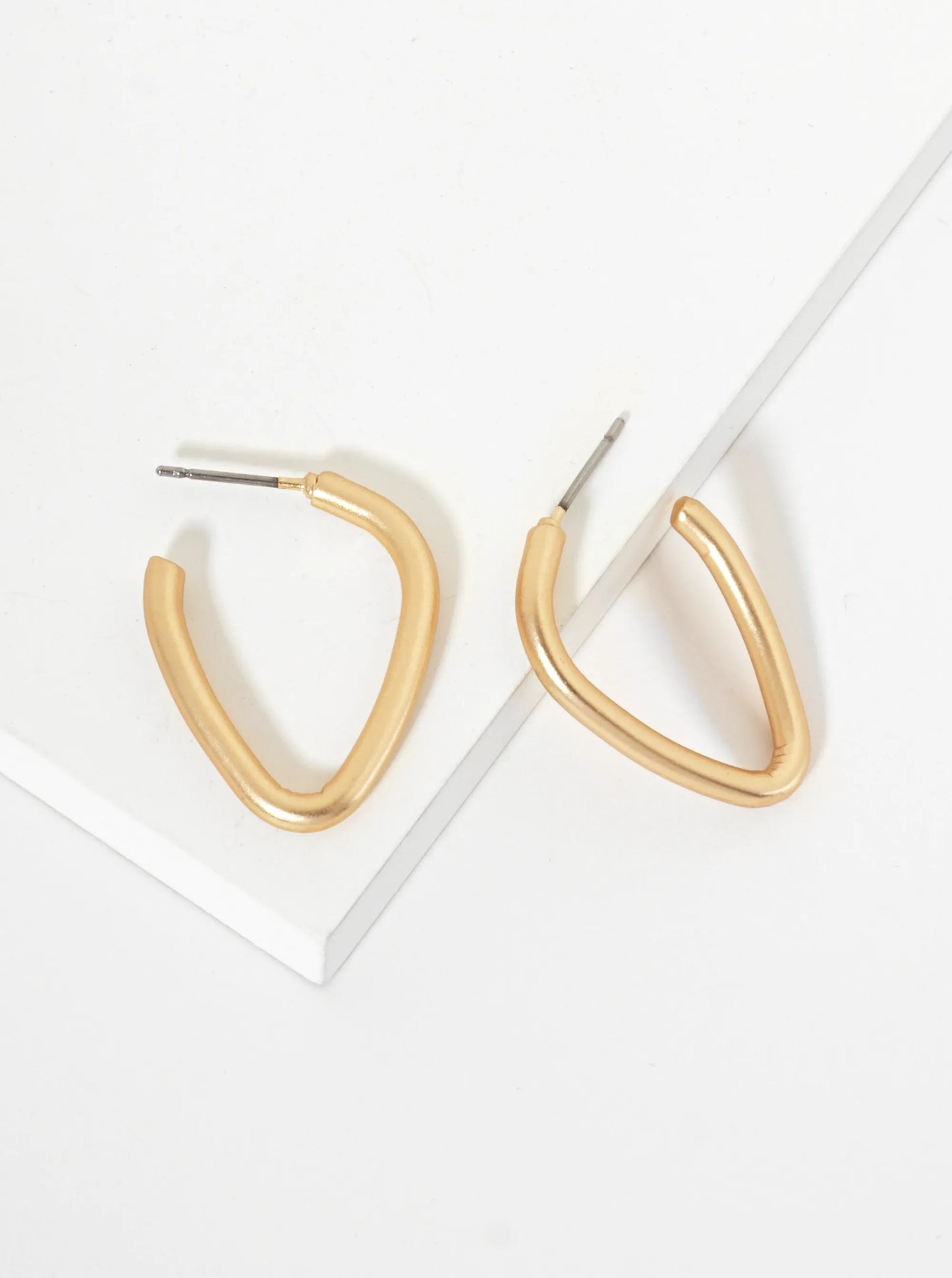 Metal Upside-Down 25mm Teardrop Hoop Earrings