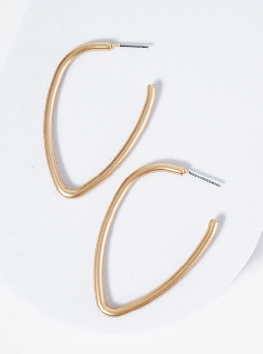 Metal Upside-Down 45mm Teardrop Hoop Earrings