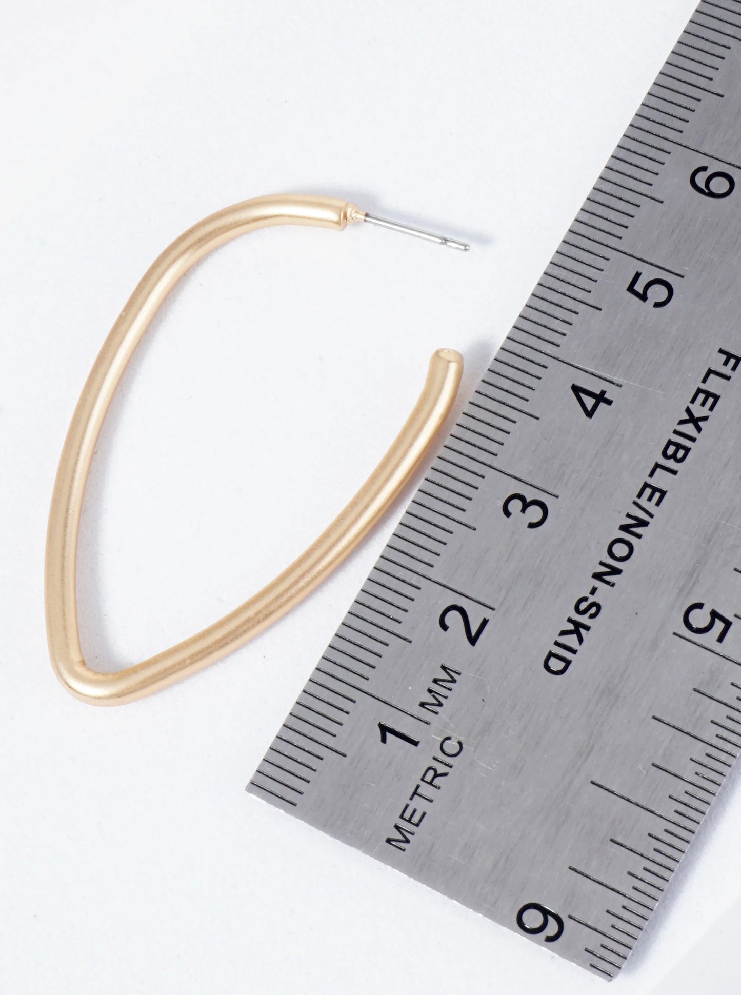 Metal Upside-Down 45mm Teardrop Hoop Earrings
