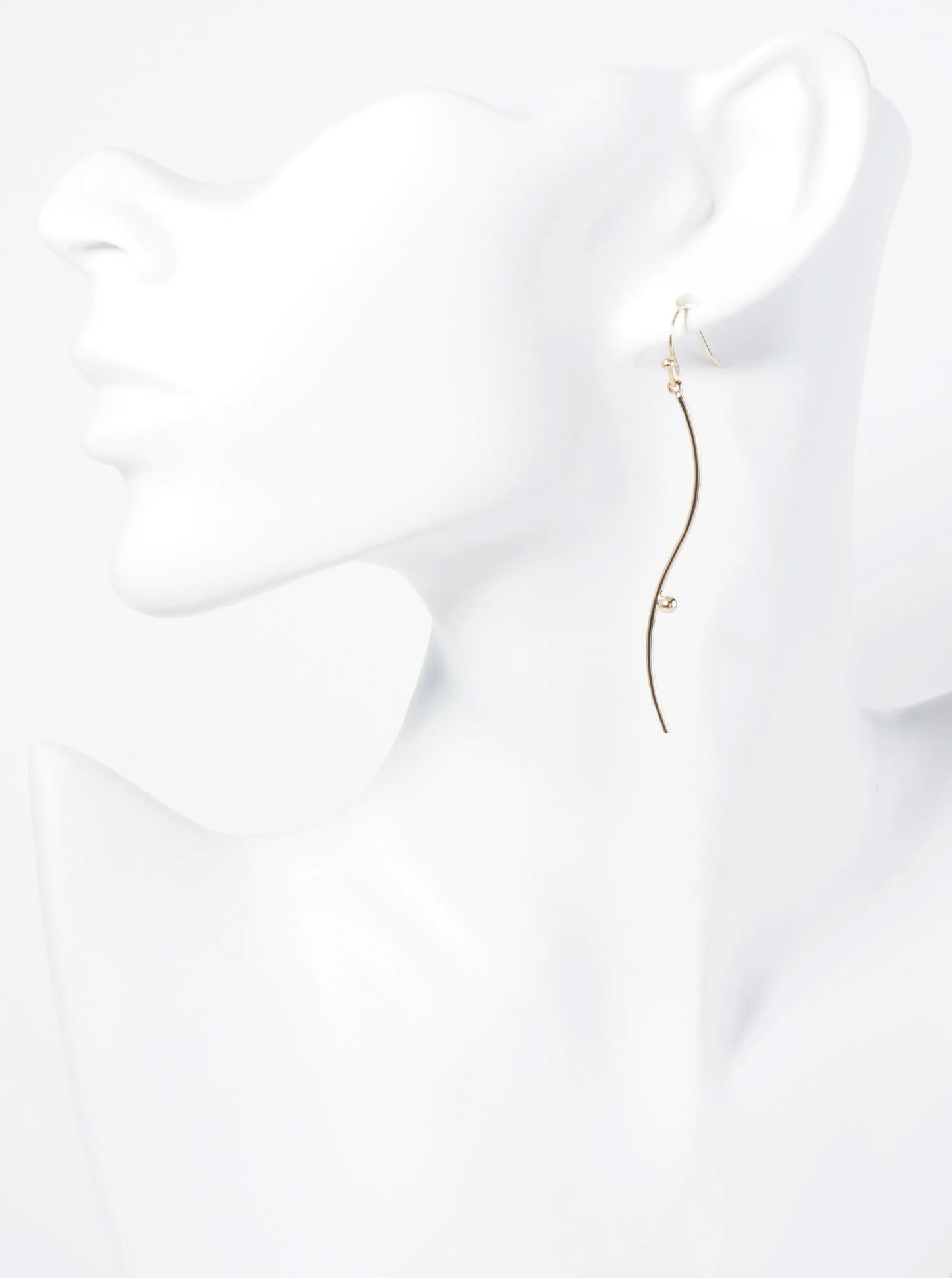 Metal Wavy Bar Dangle Drop Earrings