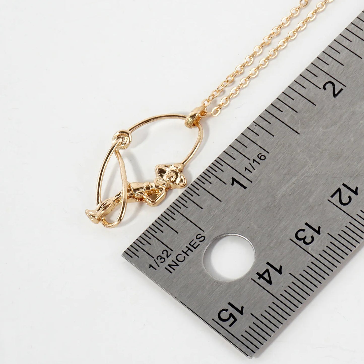 Metal Whip-Swinging Cowgirl Pendant Necklace