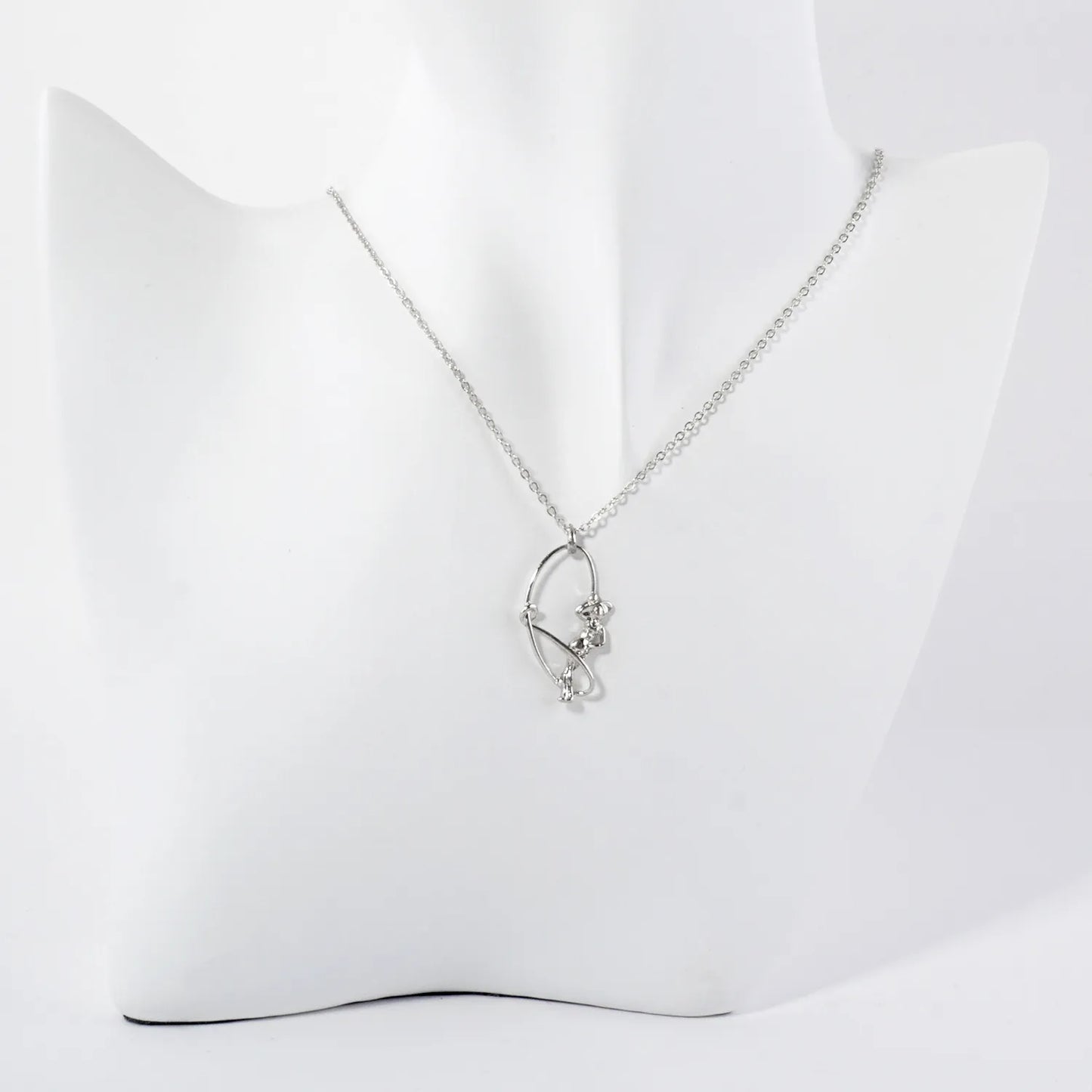 Metal Whip-Swinging Cowgirl Pendant Necklace