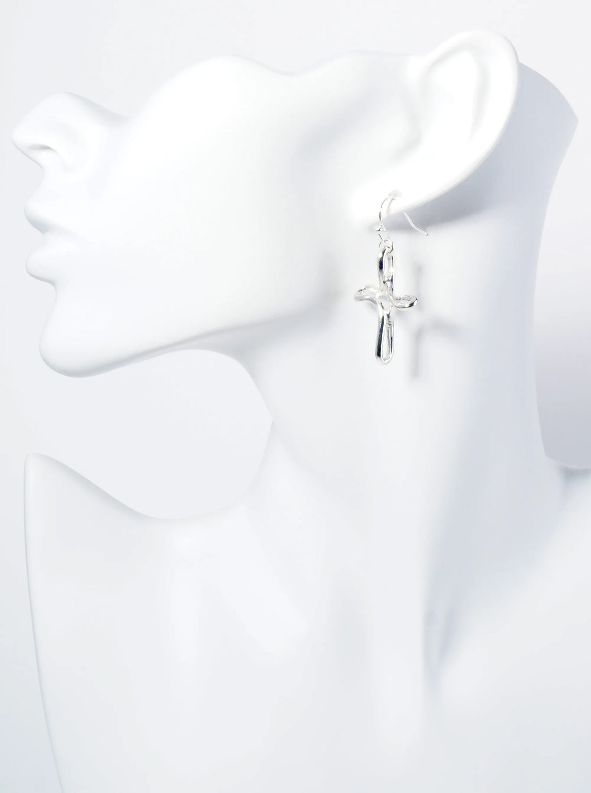 Metal Wire Cross Dangle Drop Earrings
