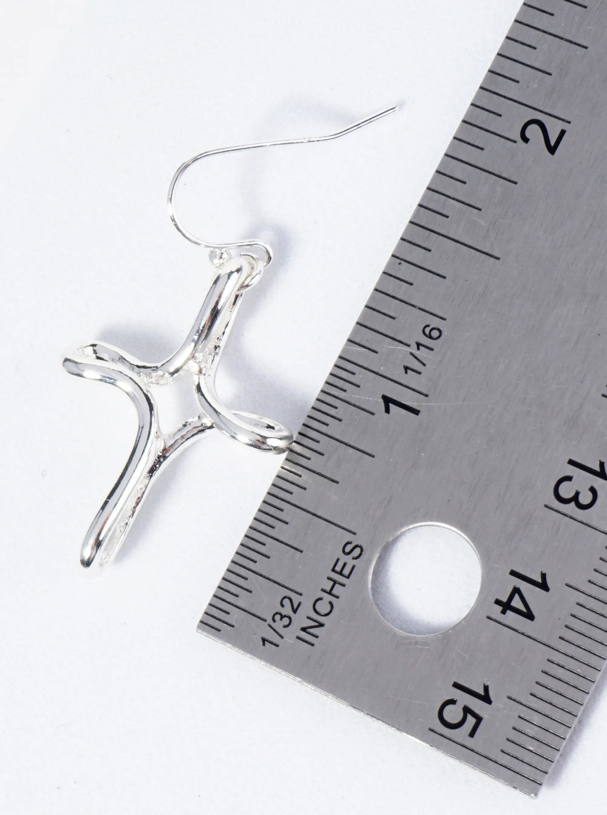Metal Wire Cross Dangle Drop Earrings