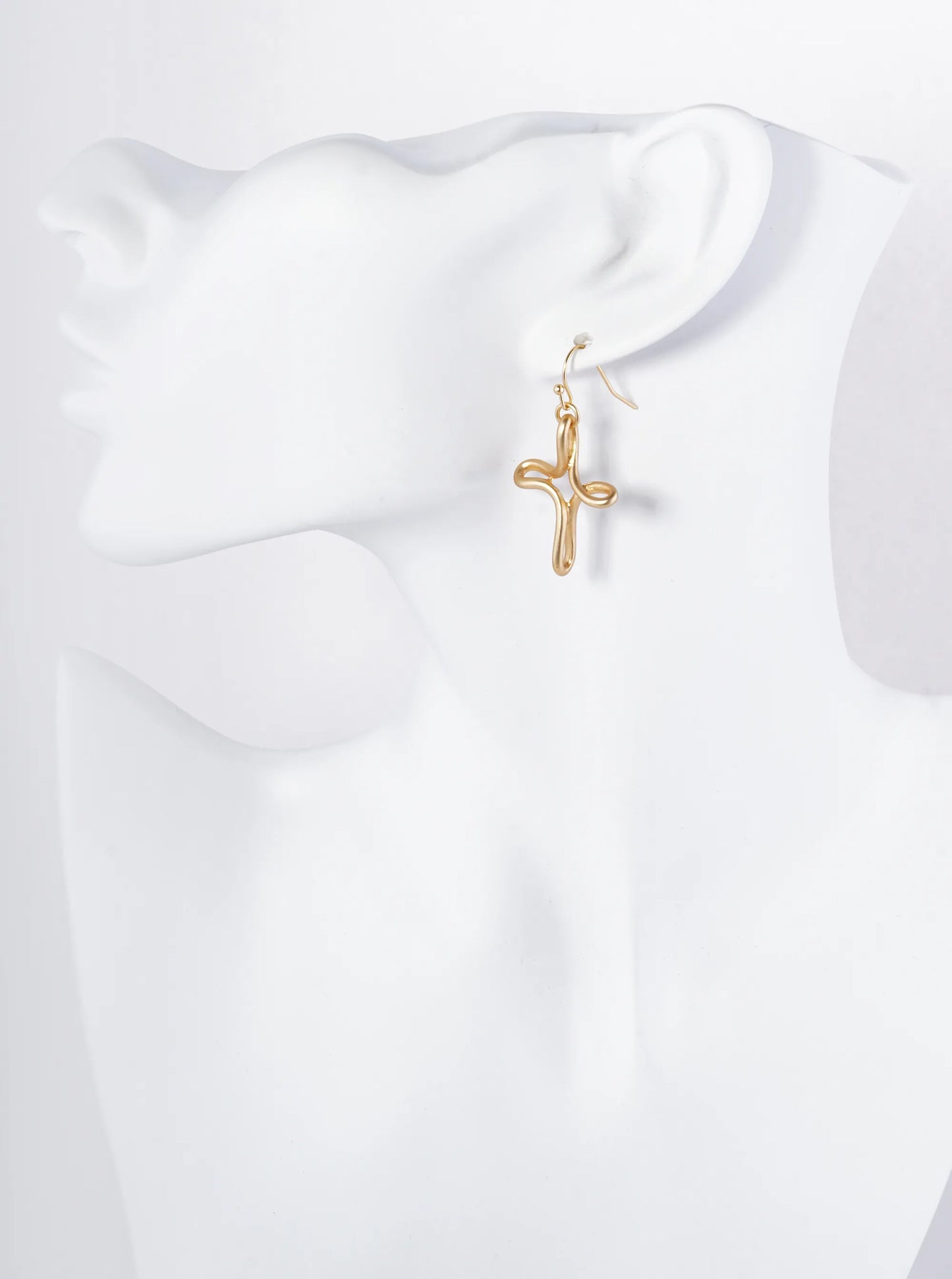 Metal Wire Cross Dangle Drop Earrings