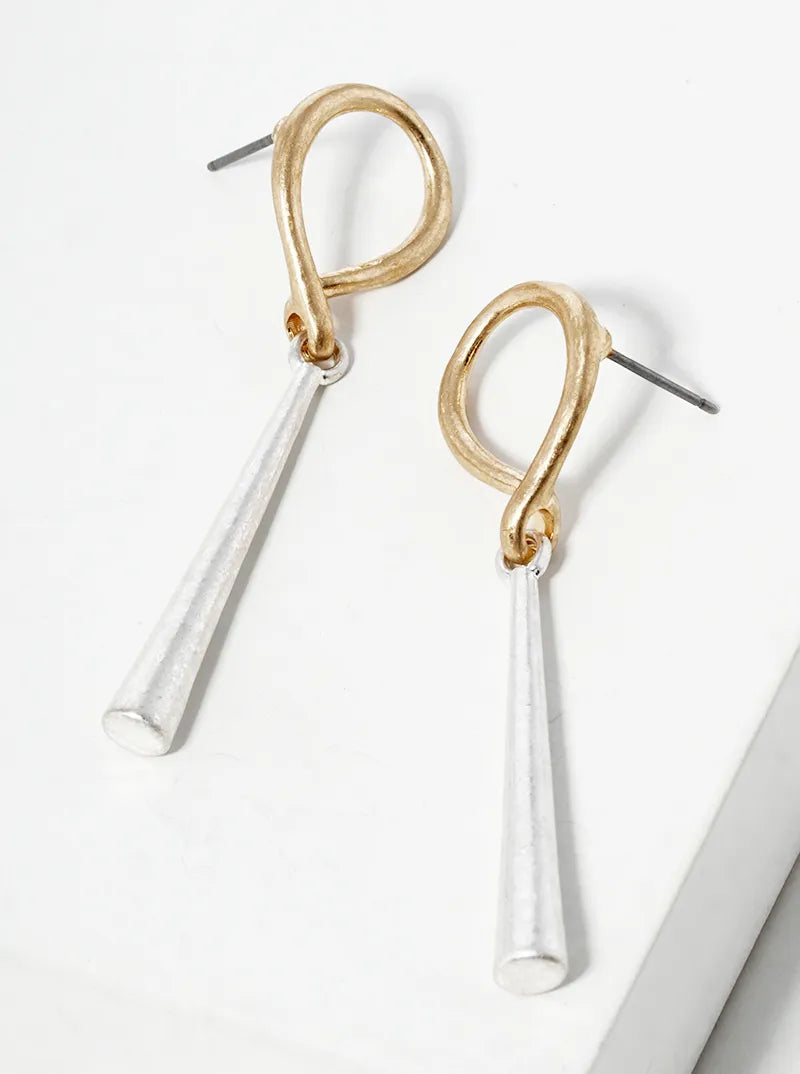 Metal Bar Drop Dangle Post Earrings