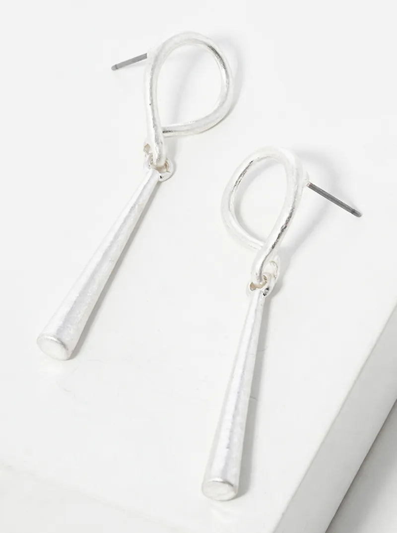 Metal Bar Drop Dangle Post Earrings