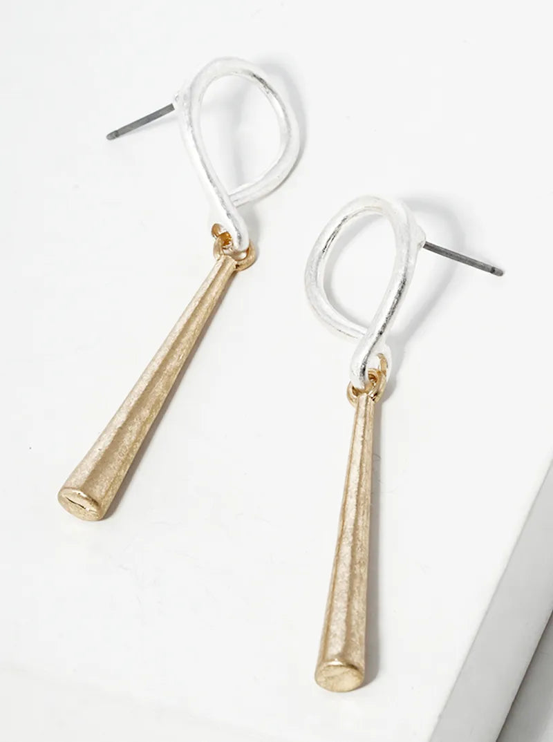 Metal Bar Drop Dangle Post Earrings
