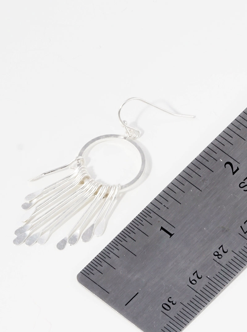 Textured Metal Flat Teardrop Dangle Drop Earrings