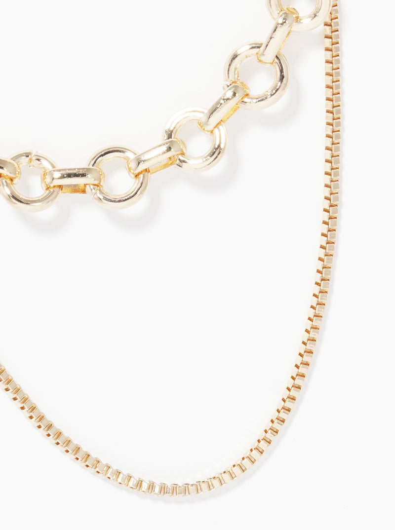 Metal Box Chain Chunky Chain Layered Necklace