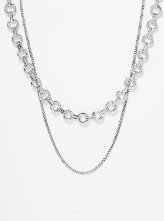 Metal Box Chain Chunky Chain Layered Necklace