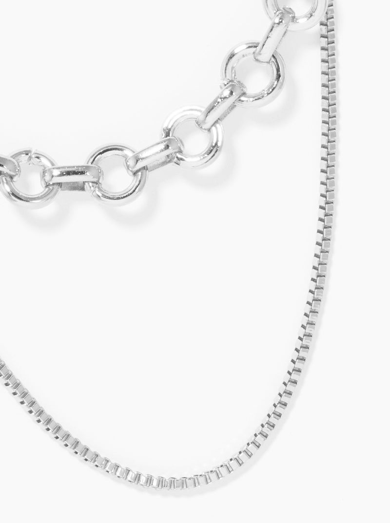 Metal Box Chain Chunky Chain Layered Necklace