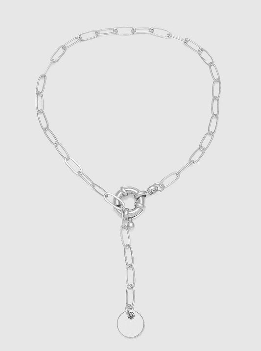 Metal Chain Bracelet With Disc Charm