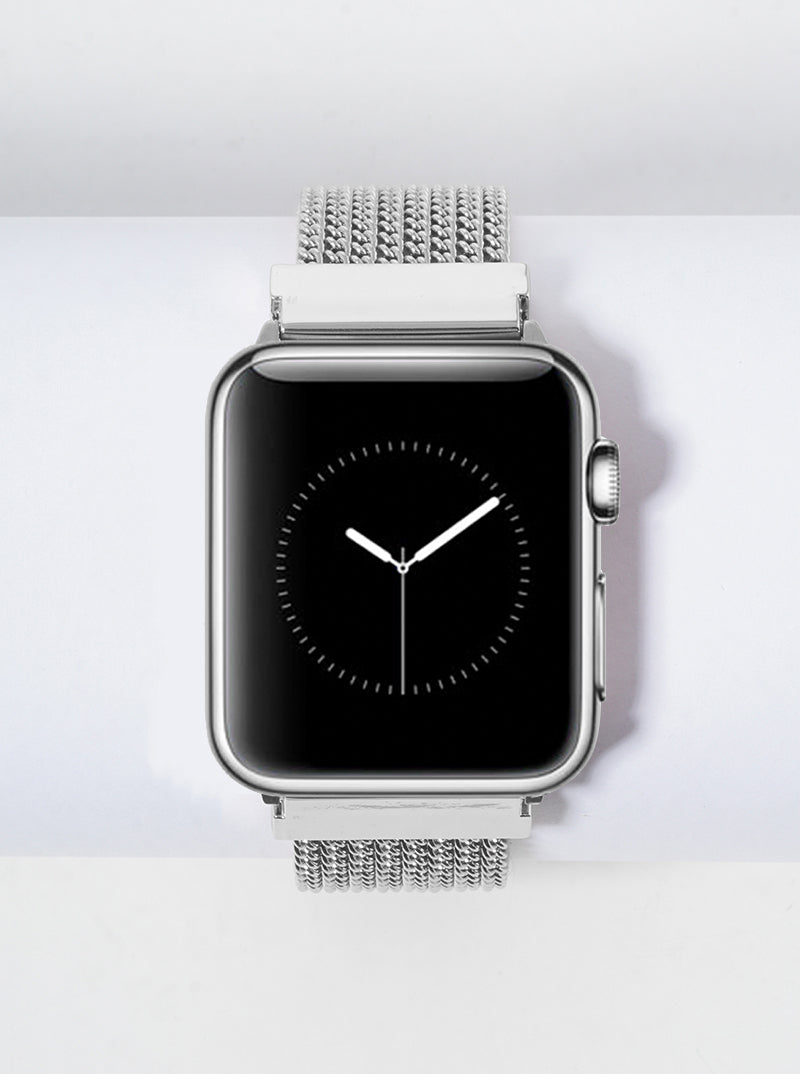 Metal Chain Leatherette Magnetic Closure Apple Watch Strap