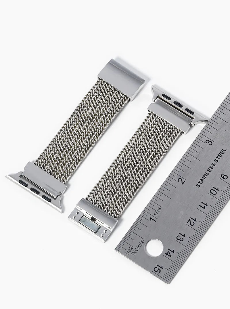 Metal Chain Leatherette Magnetic Closure Apple Watch Strap