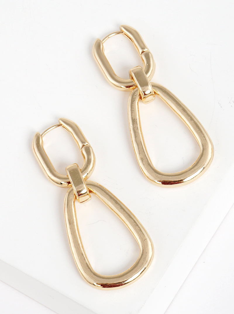 Metal Chunky Chain Huggie Earrings