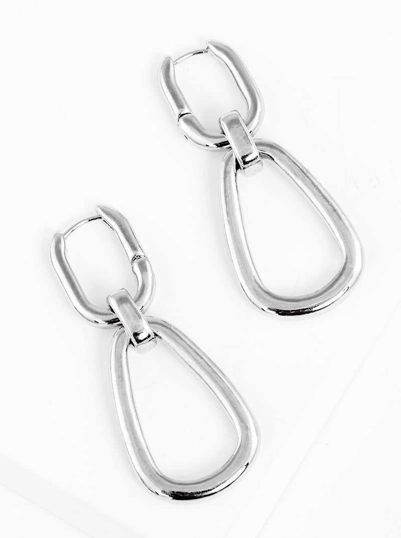 Metal Chunky Chain Huggie Earrings