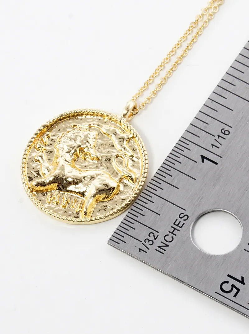 Metal Coin Pendant Layered Necklace