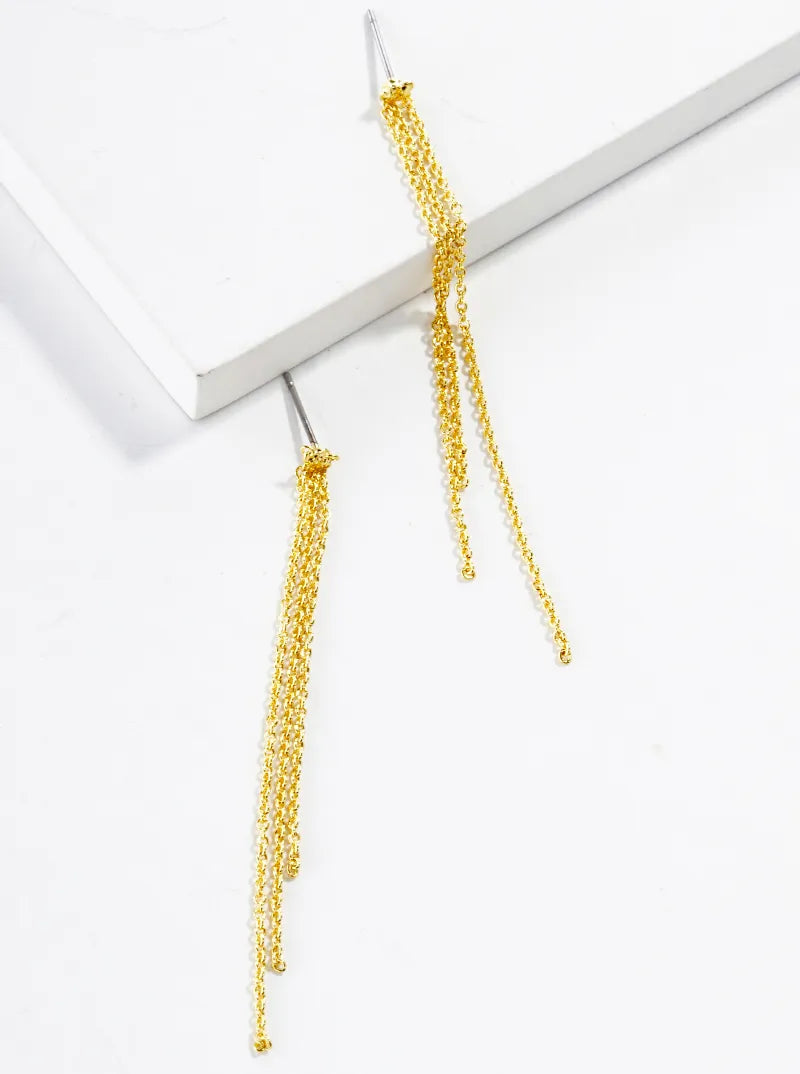 Metal Delicate Chain Drop Earrings