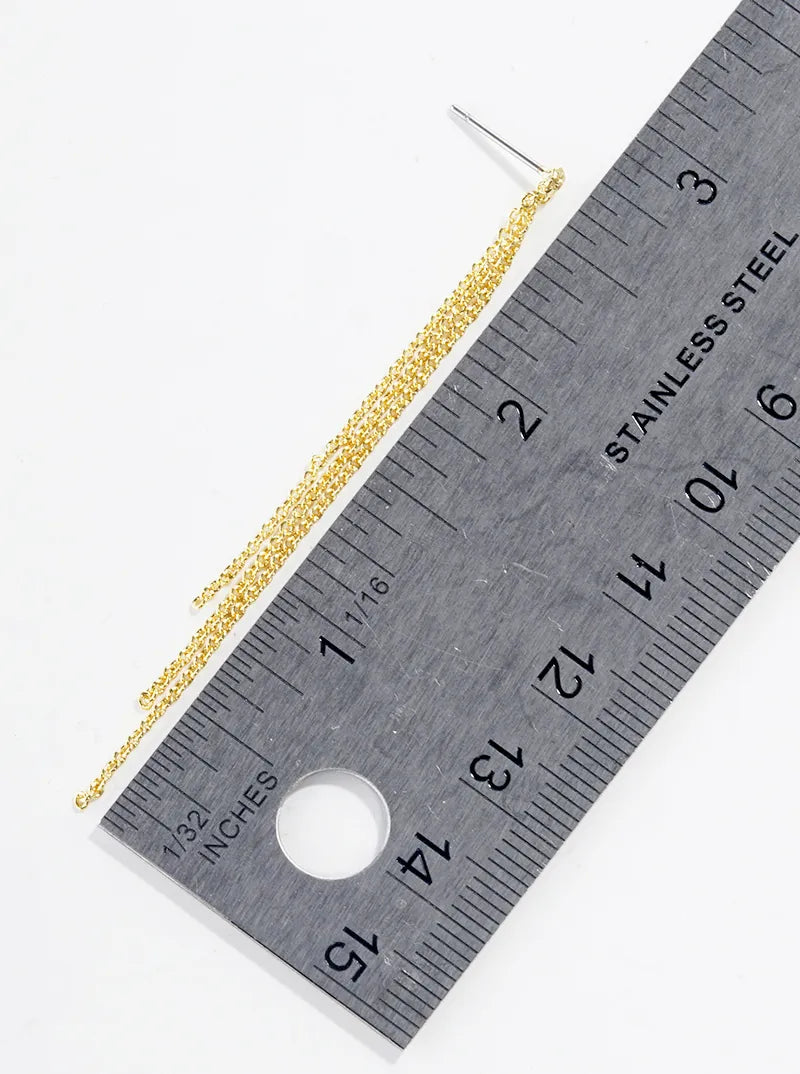Metal Delicate Chain Drop Earrings