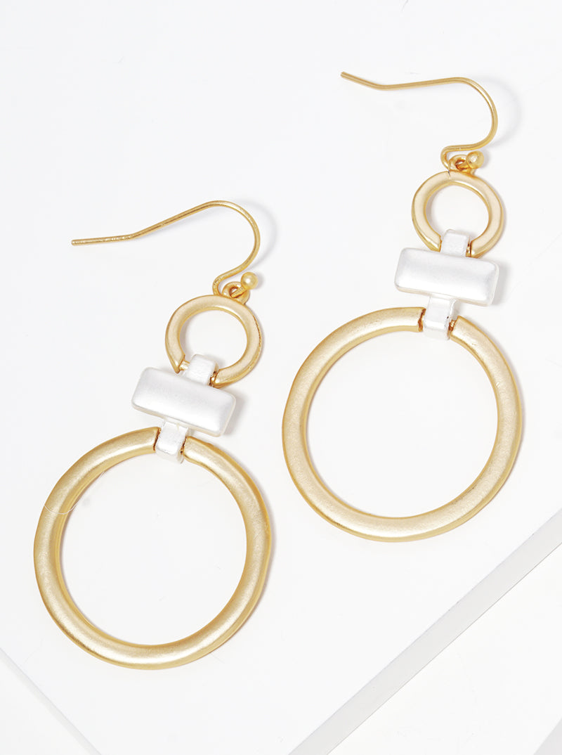 Metal Door Knocker Fishhook Dangle Drop Earrings