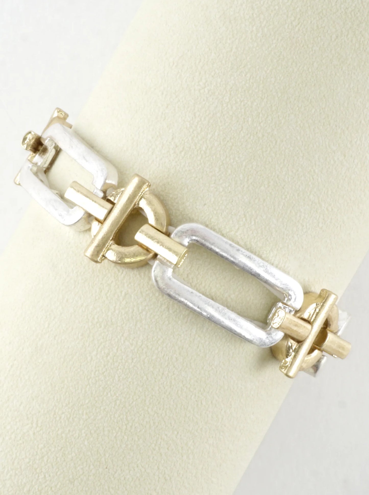 Metal Geometric Chain Linked Stretch Bracelets