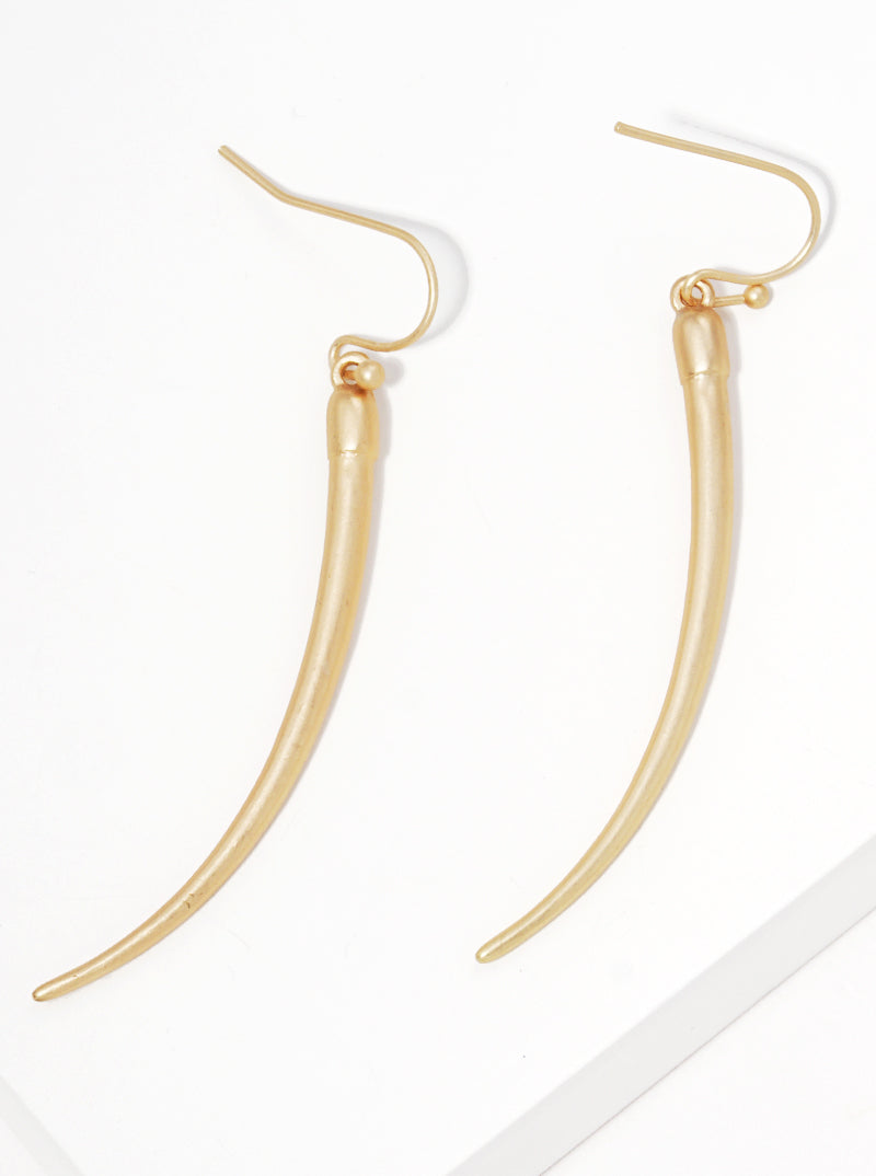 Metal Horn Shape Fish Hook Dangle Drop Earrings