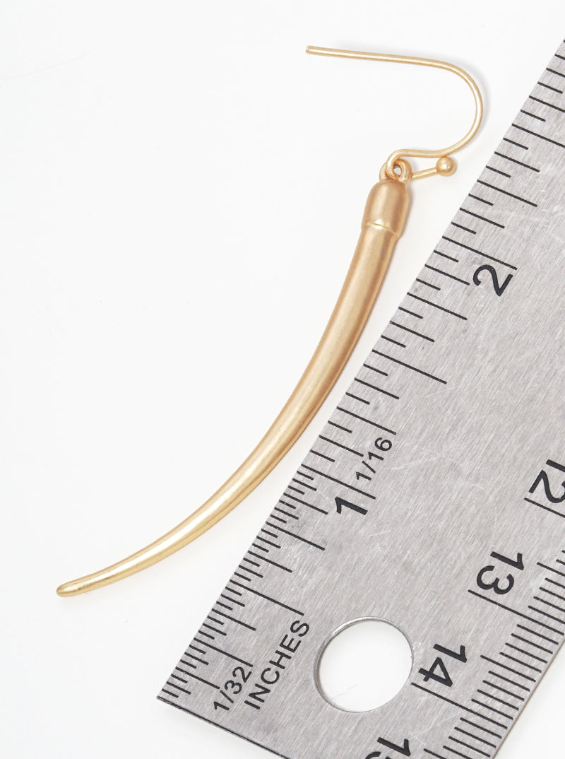 Metal Horn Shape Fish Hook Dangle Drop Earrings