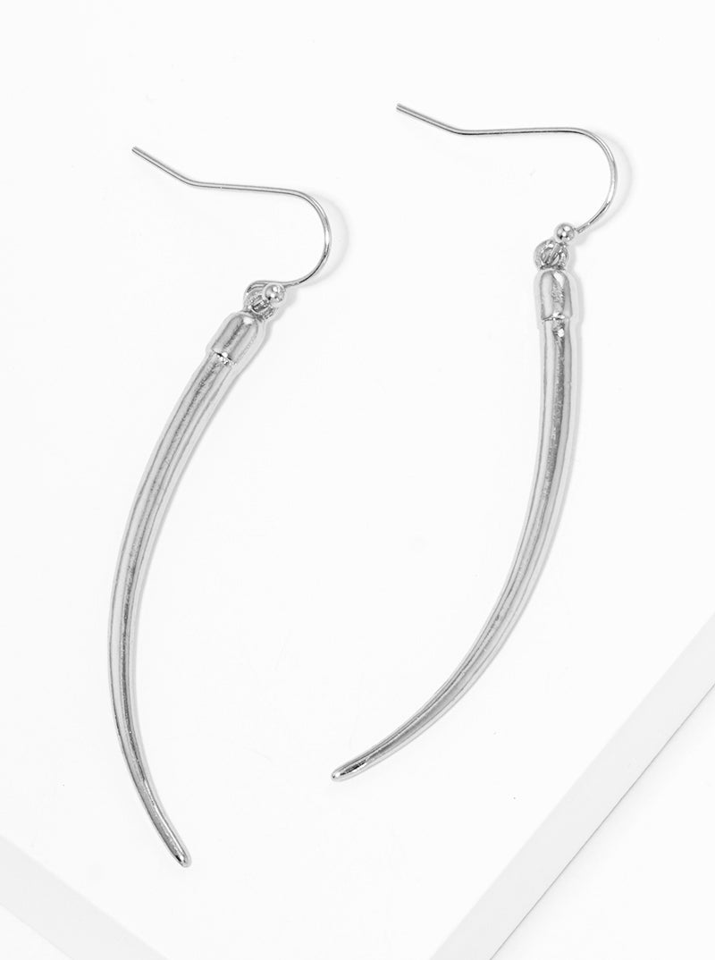 Metal Horn Shape Fish Hook Dangle Drop Earrings