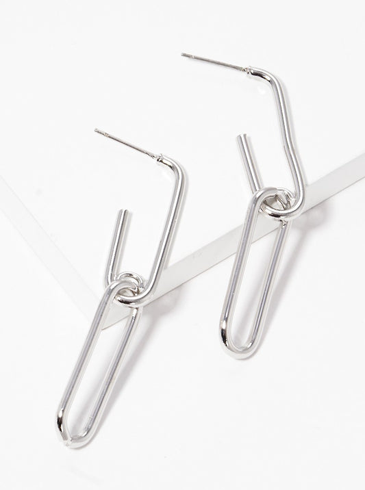 Metal Link Chain Dangle Drop Earrings