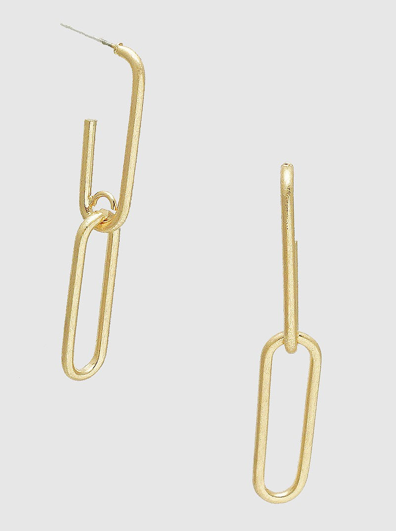 Metal Link Chain Dangle Drop Earrings