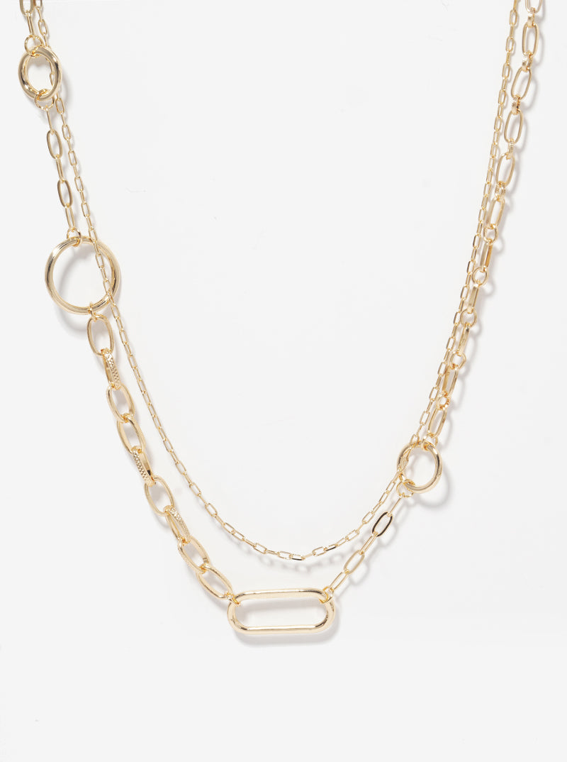 Metal Link Chain Layered Necklace