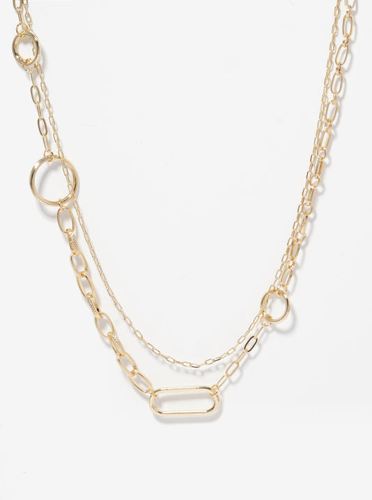 Metal Link Chain Layered Necklace