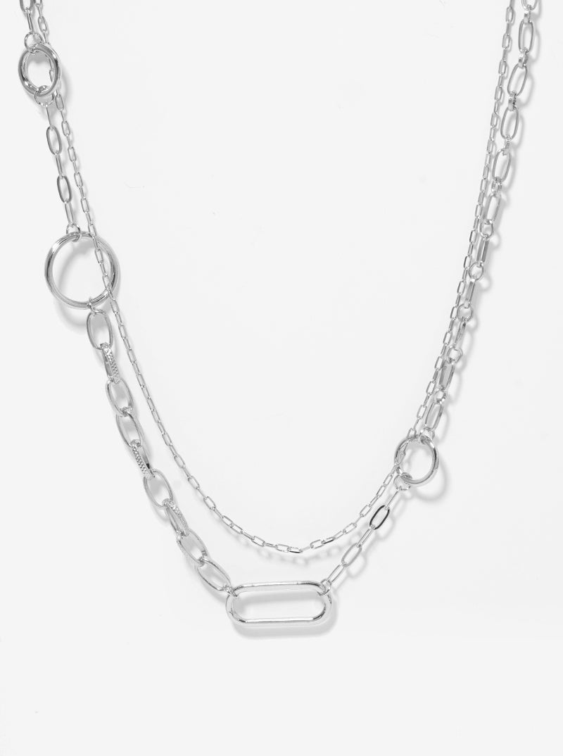 Metal Link Chain Layered Necklace