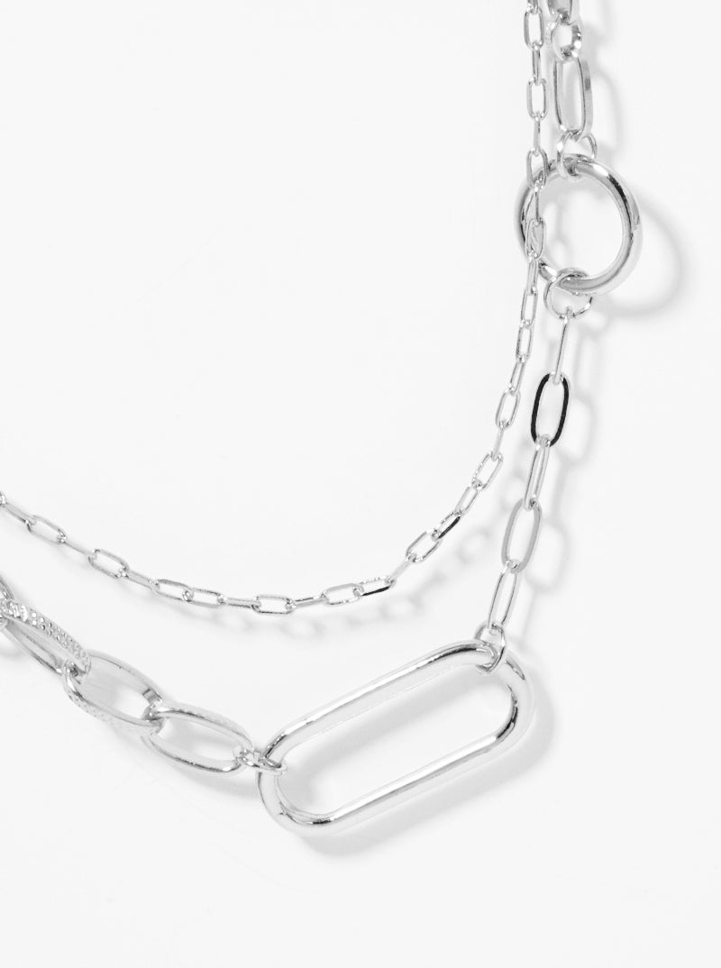 Metal Link Chain Layered Necklace