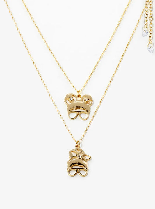 Metal Mama And Mini Pendant 2 Pc Set Layered Necklace