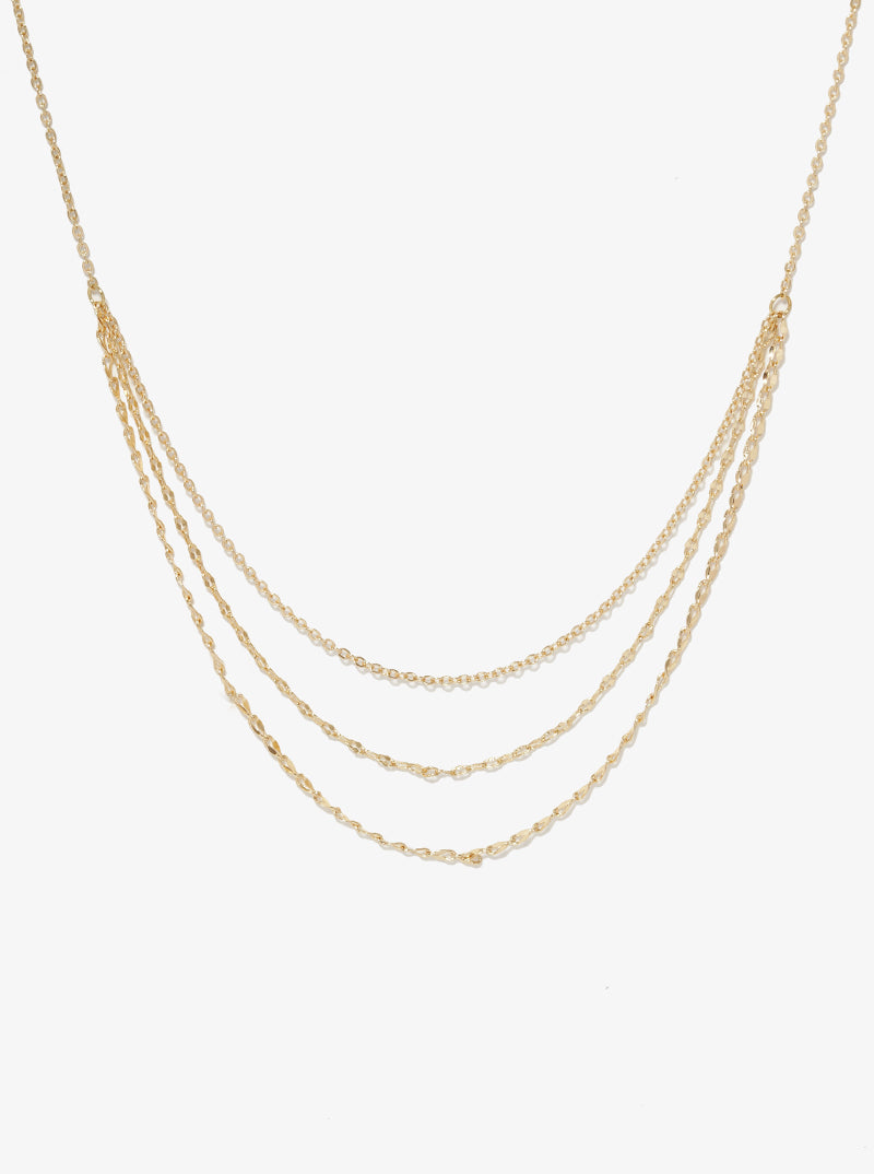 Metal Multi Chain Layered Necklace