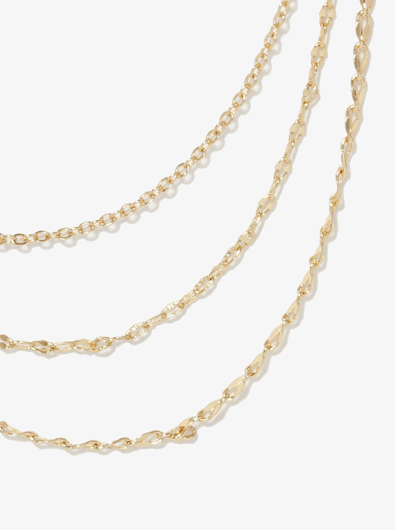 Metal Multi Chain Layered Necklace