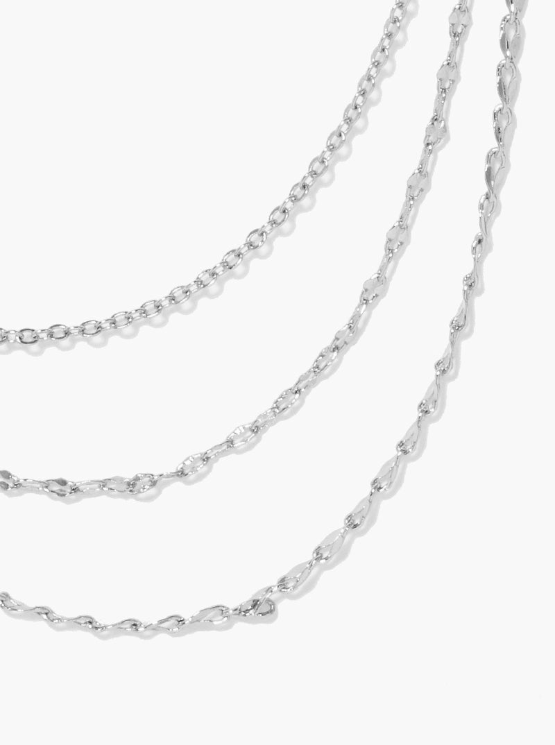 Metal Multi Chain Layered Necklace