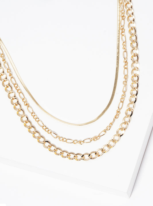 Metal Multi Layered Chain Necklace